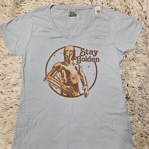 Star Wars Light Blue Stay Golden Women's Top